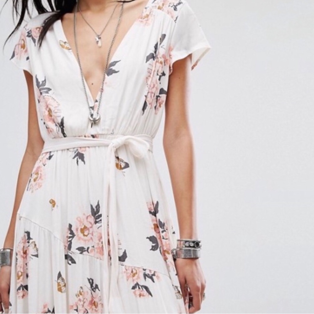 Free People All I Got Floral V Neck Maxi Dress - Picture 2 of 15